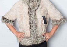 Cloak astrakhan ice-natural